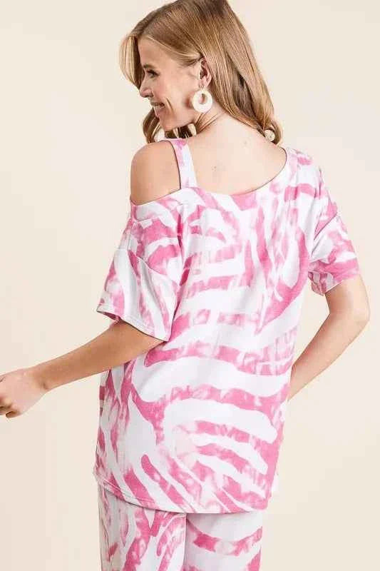 BiBi Zebra Print French Terry Stylish Two-Piece Set