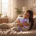 Purple Ribbon Rainbow Pillow — Soft Light, Steady Meaning