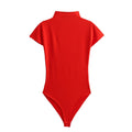 Spring Women Clothing Street Slim Half Turtleneck Jumpsuit