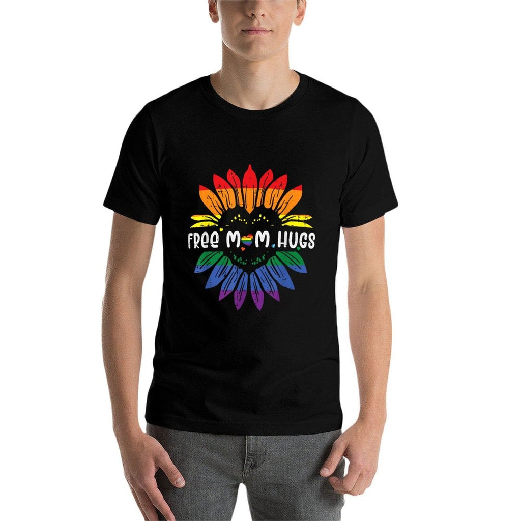 Gay Pride Free Mom Hugs Sunflower Rainbow Lgbtq Mama  Versatile T-Shirt