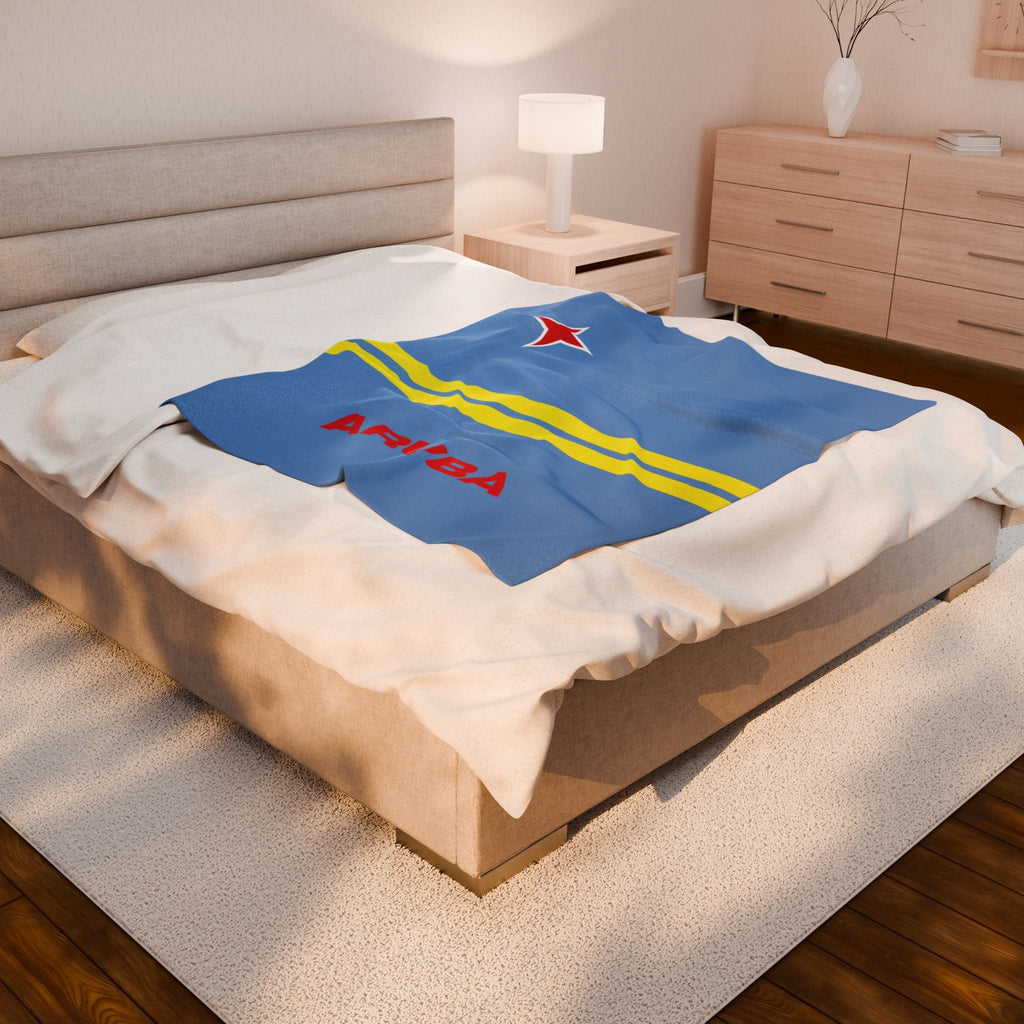 Aruba Flag Velveteen Plush Blanket