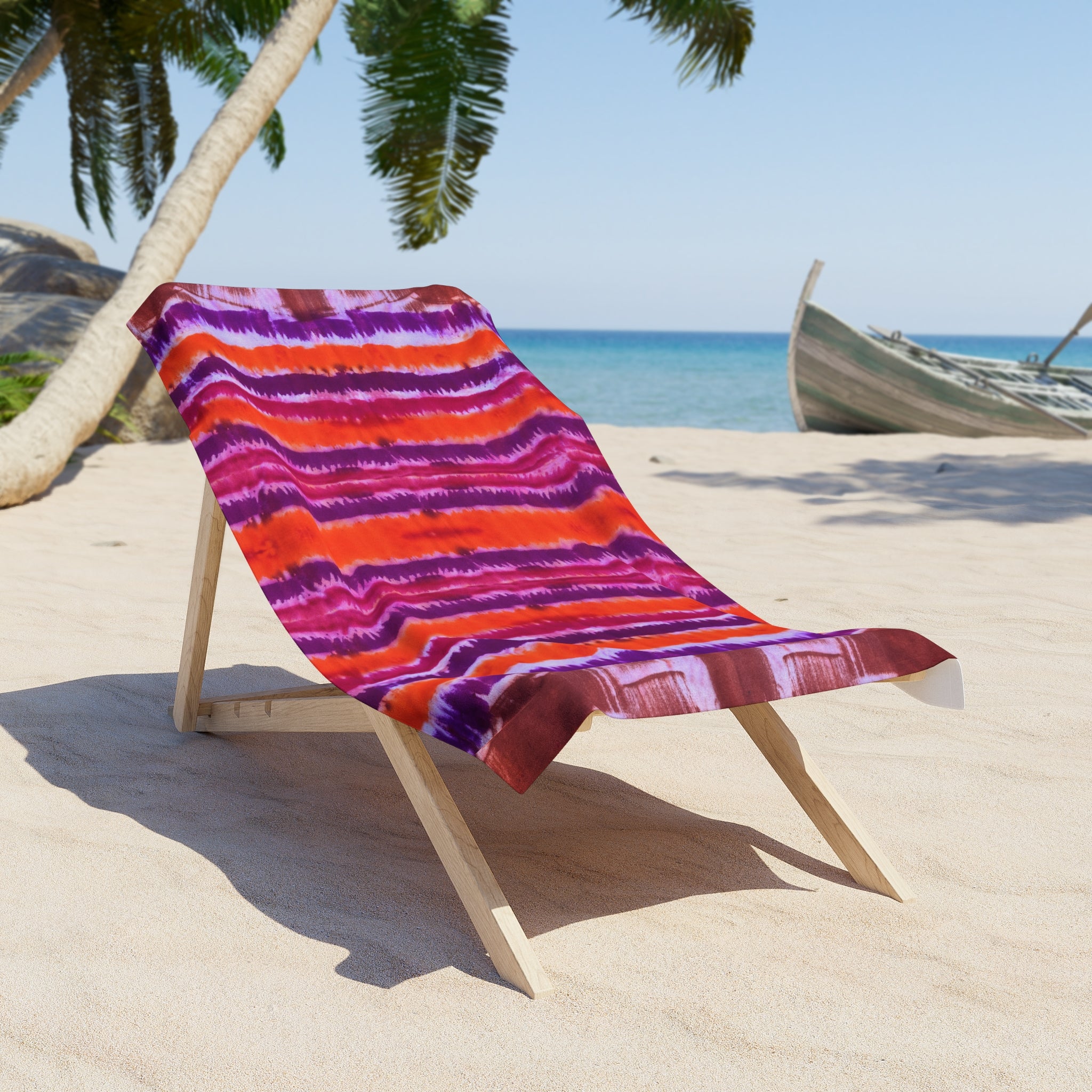 Drip Dyed Print Beach Towel