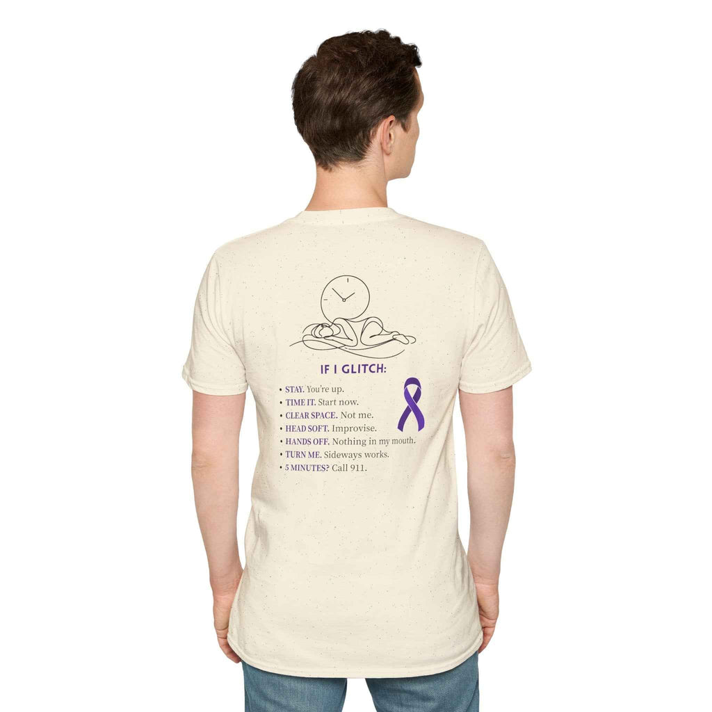 Glitch Happens Tee – Minimalist Seizure First Aid Shirt