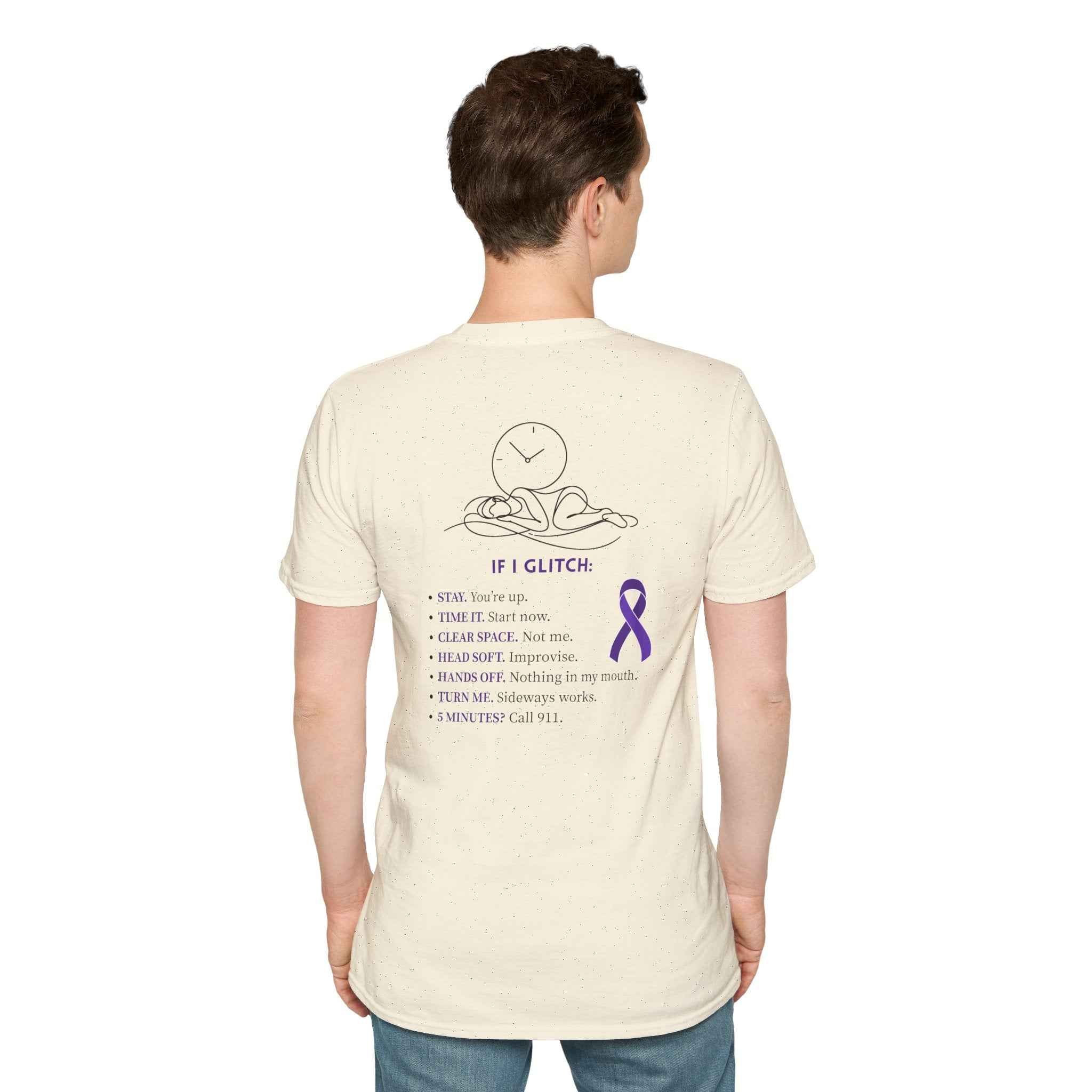 Glitch Happens Tee – Minimalist Seizure First Aid Shirt