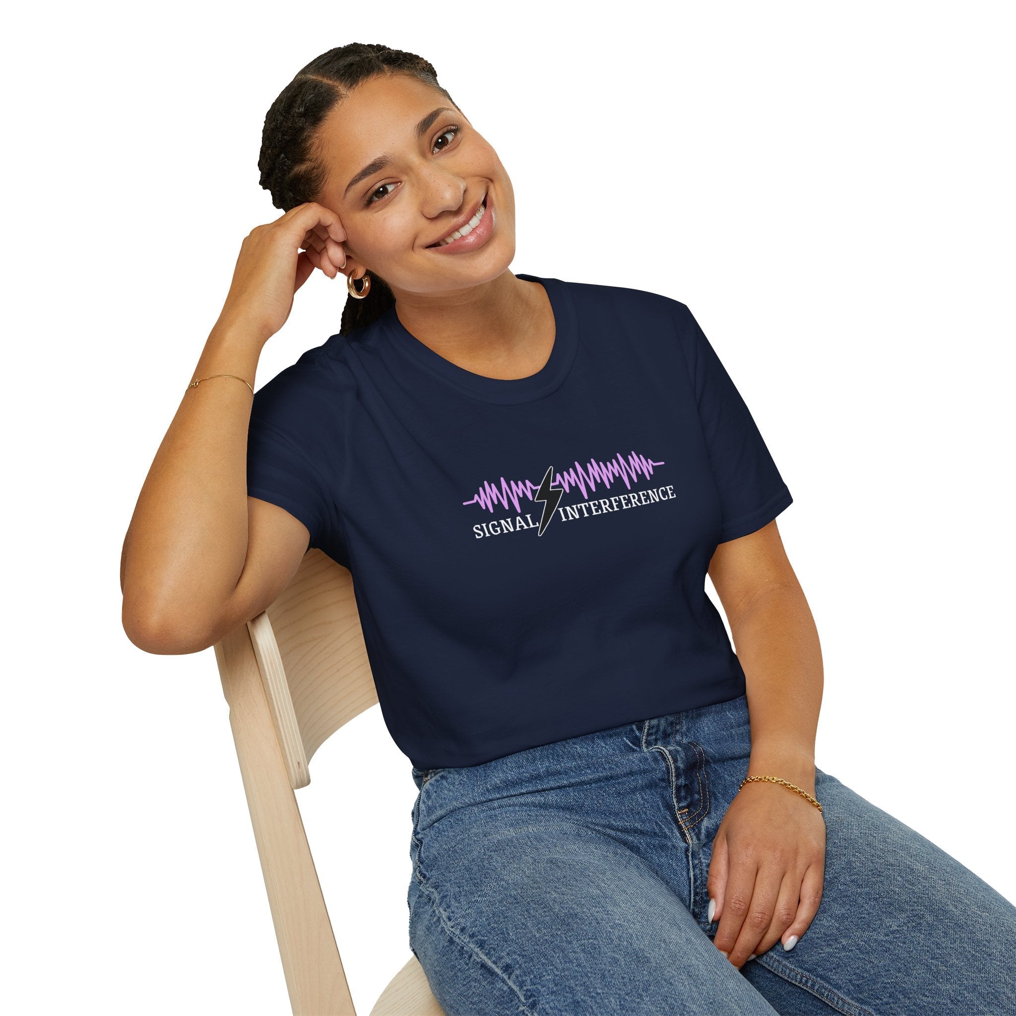 Signal Interference Tee — Quiet Static, Visible Spark