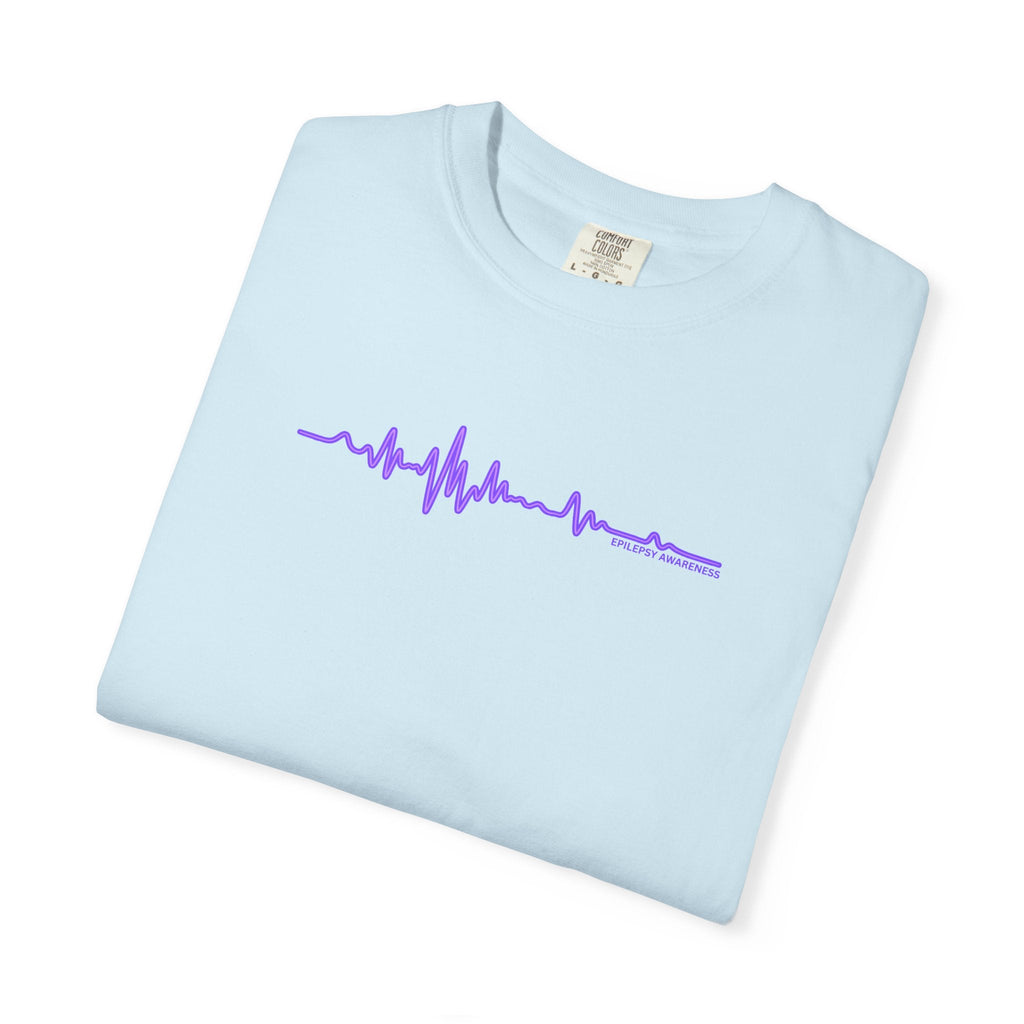 Minimalist Epilepsy Awareness EEG Wave Unisex T-Shirt – Purple Line Design