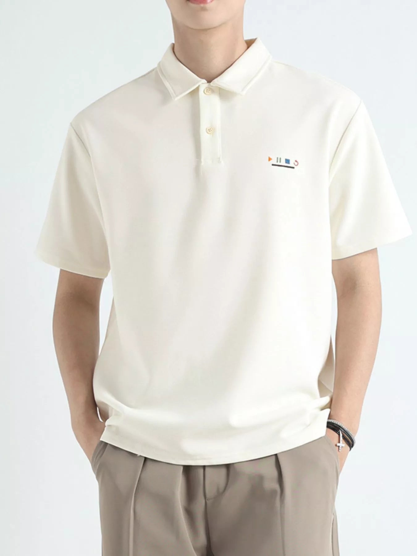 Men's Plus Size Button Detail Short Sleeve Polo
