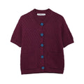 Autumn Women Street Jewelry Button Decoration Knitted Coat