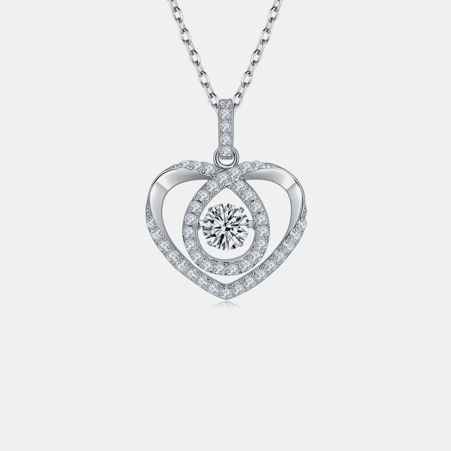 Sparkala™ Pure Sterling Silver Heart Shape Necklace