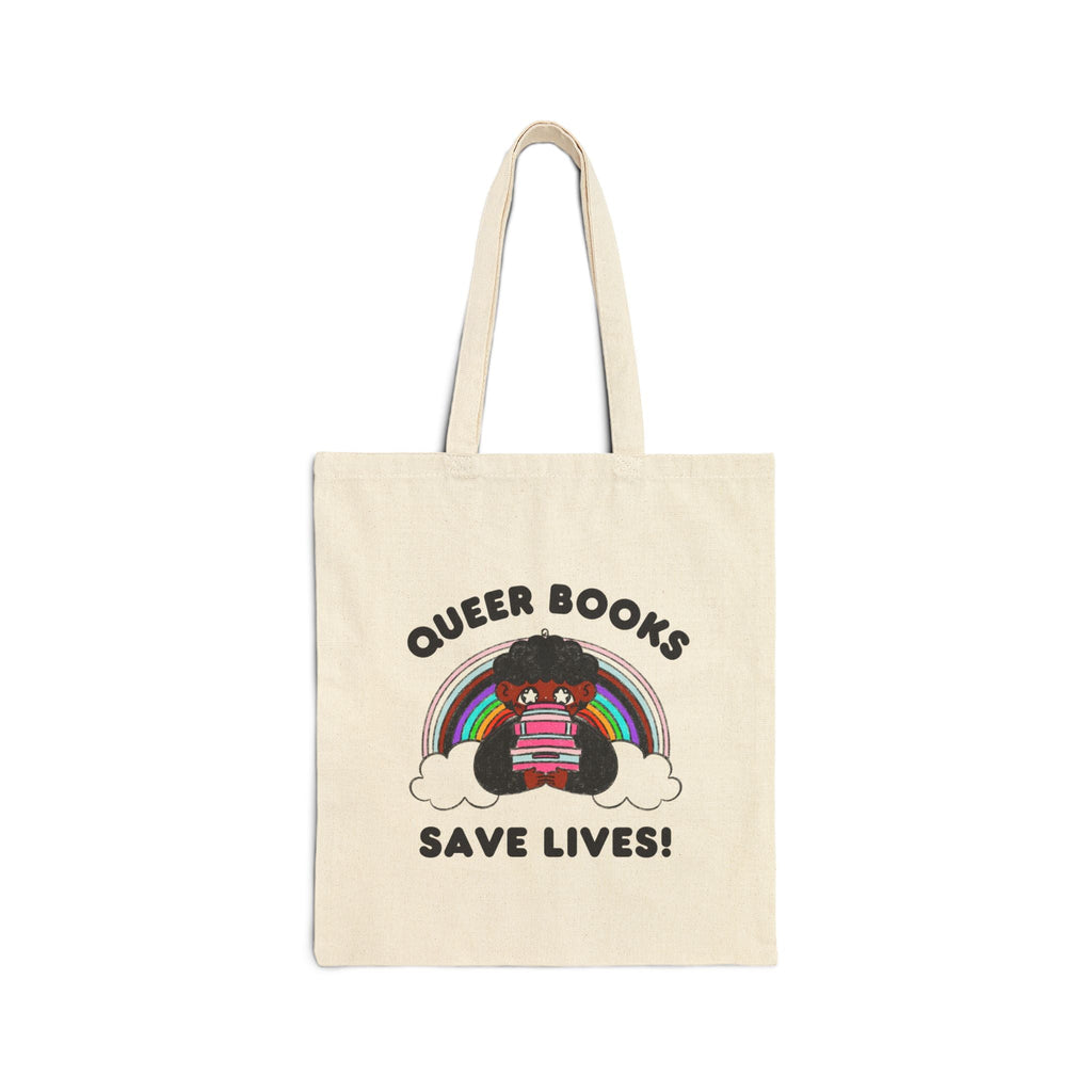 “Queer Books Save Lives!” Pride Book Tote