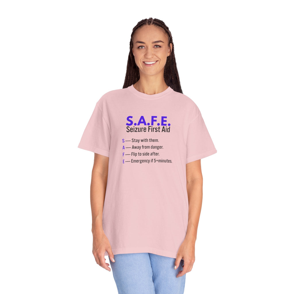 S.A.F.E. Seizure First Aid T-Shirt – Epilepsy Awareness Education Tee