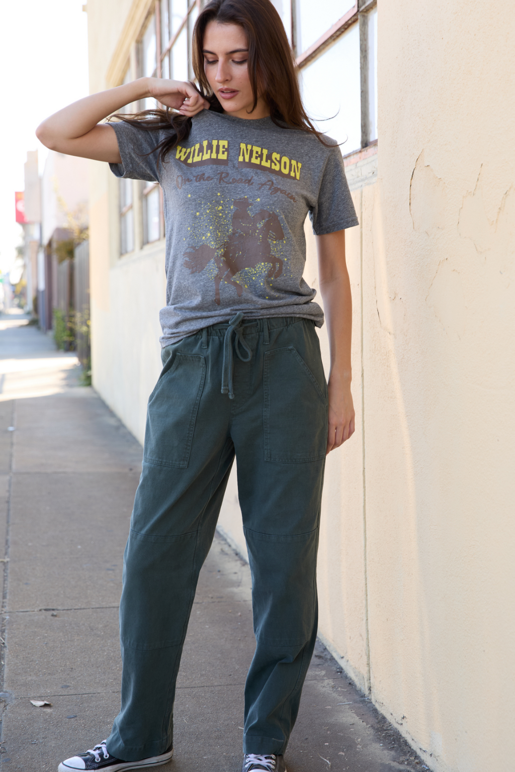 Willie Nelson On The Road Heather Tee