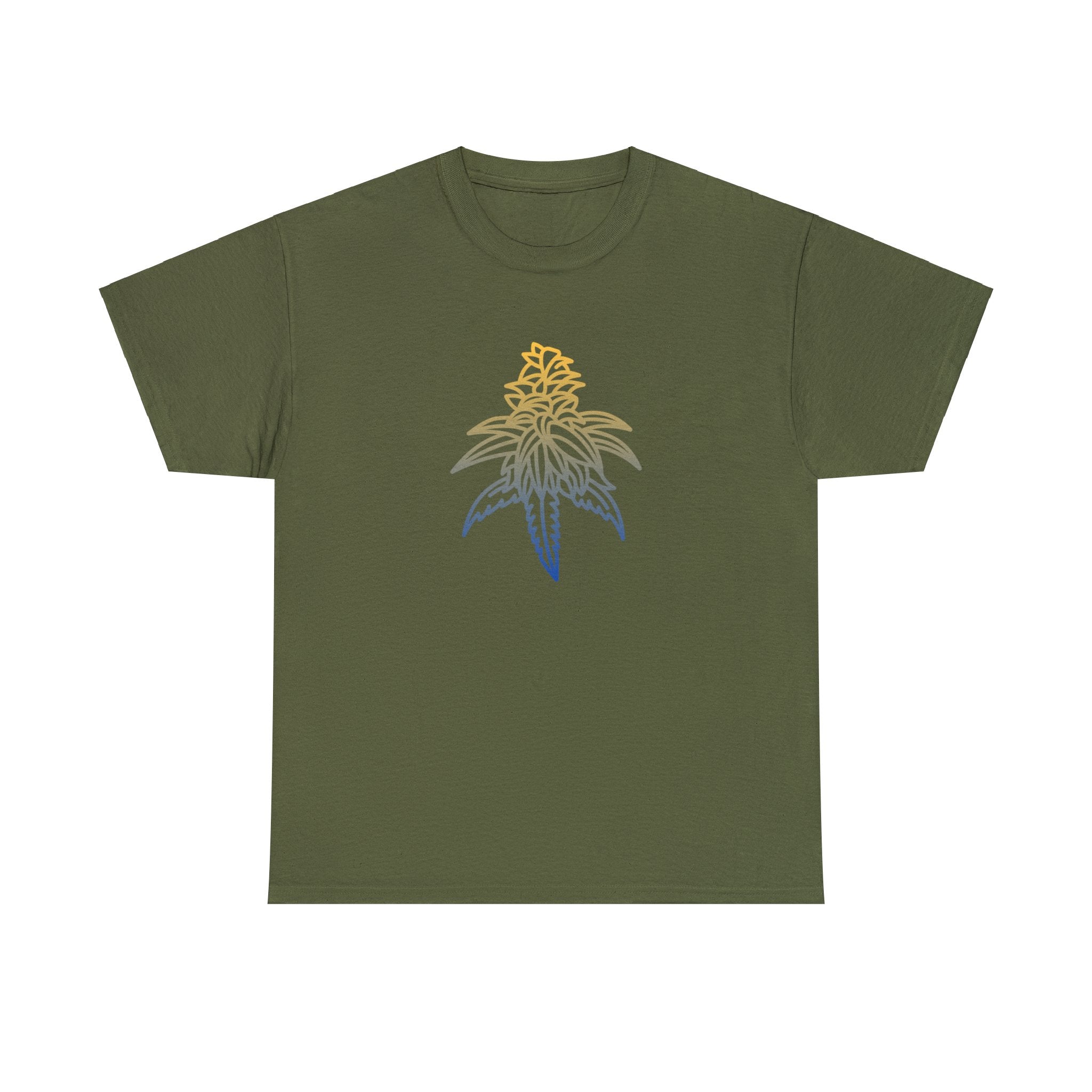 Golden Goat Cannabis Leaf Unisex Heavy Cotton Tee