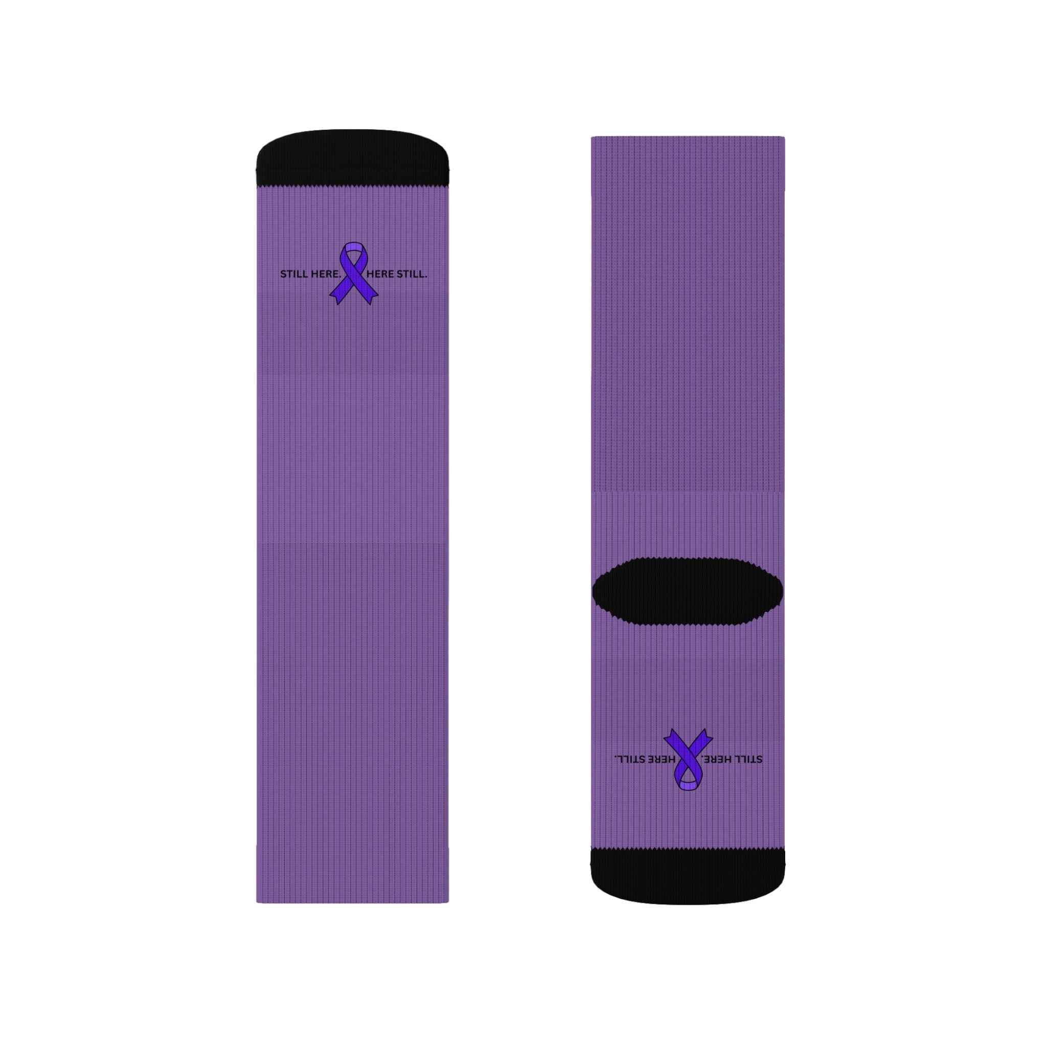 Still Here. Here Still. Epilepsy Awareness Crew Socks
