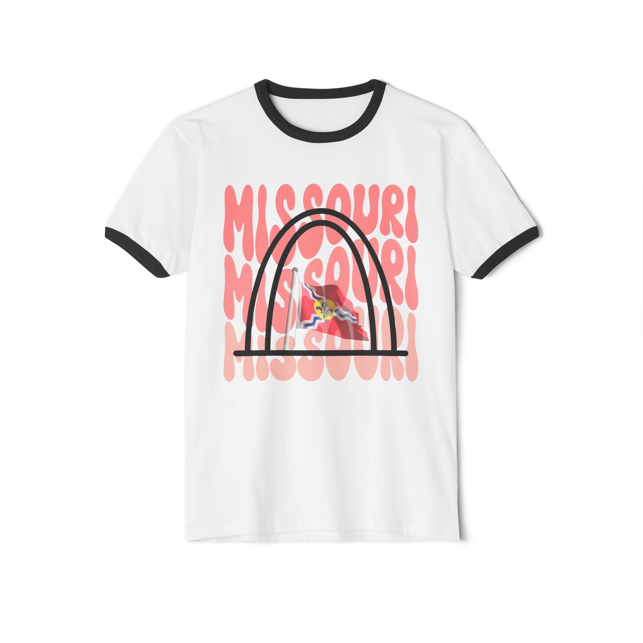 St. Louis Missouri Arch T-Shirt, STL, Saint Louis, Gift for Mom, Gift for Dad Ringer T-Shirt