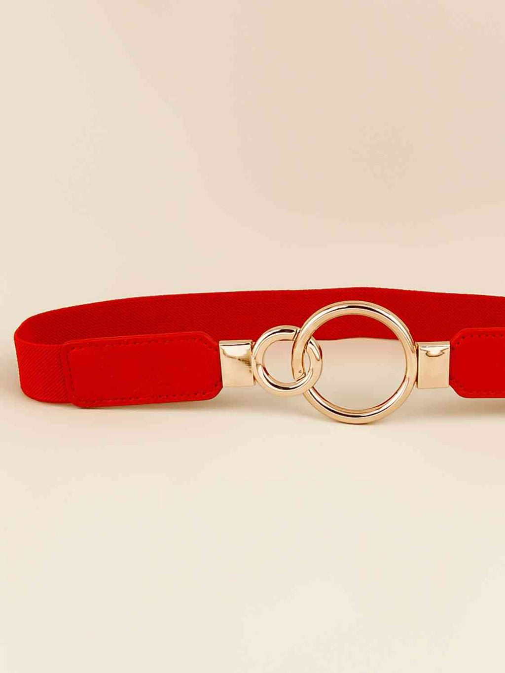 ElegantStyle Double Ring Buckle Elastic PU Belt – Adjustable Comfort Fit See size chart under “more details”