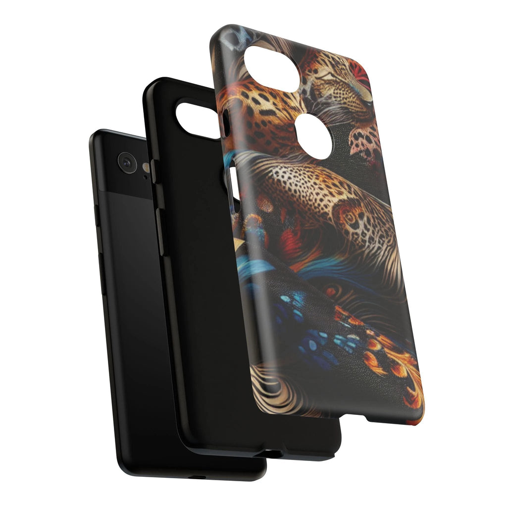 Stylish Tough Phone Case with Elegant Black and Gold Design