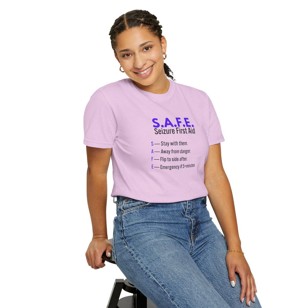 S.A.F.E. Seizure First Aid T-Shirt – Epilepsy Awareness Education Tee