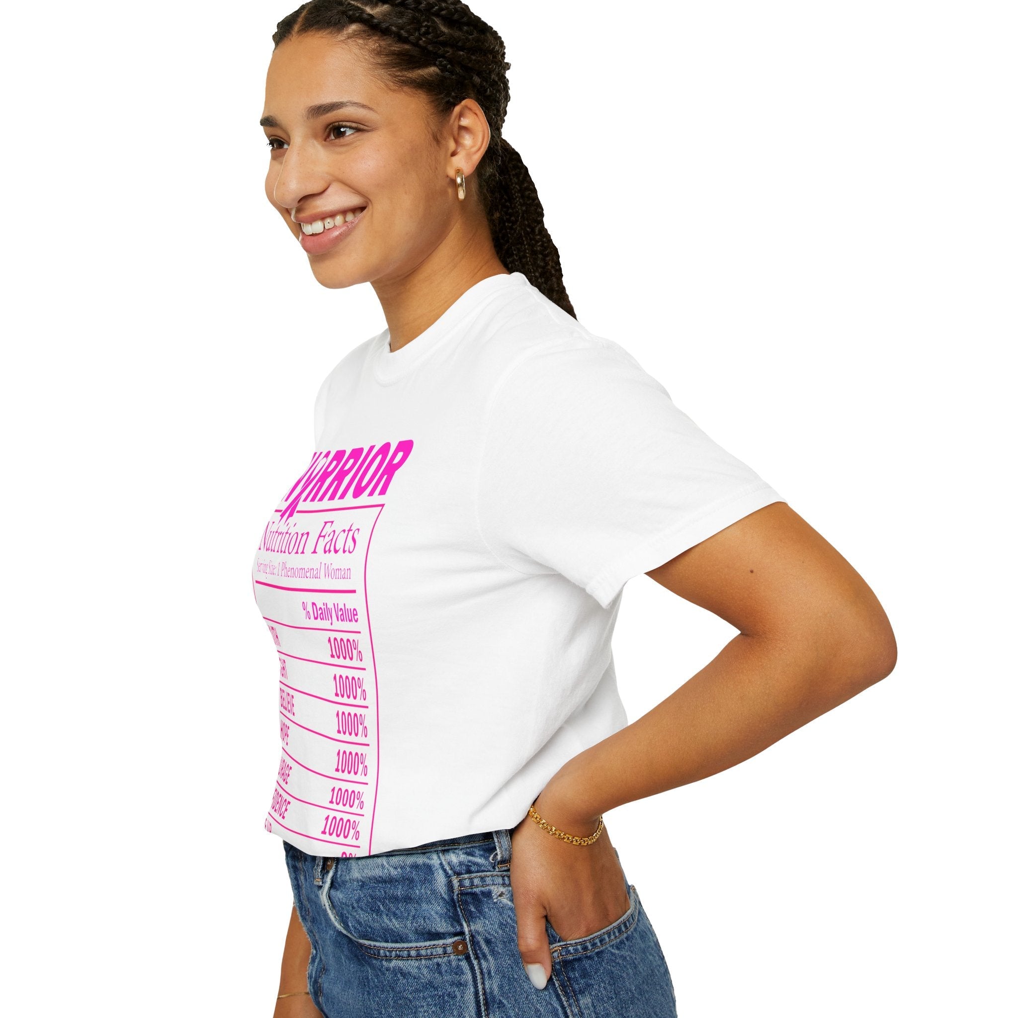 Warrior Nutrition Facts Breast Cancer Awareness Tee – Faith, Hope & Courage Edition