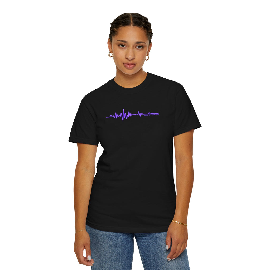 Minimalist Epilepsy Awareness EEG Wave Unisex T-Shirt – Purple Line Design