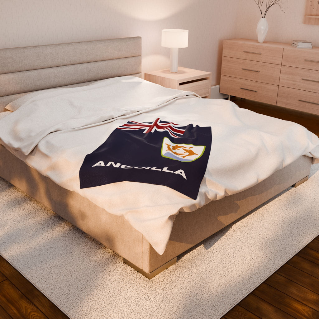 Anguilla Flag Velveteen Plush Blanket