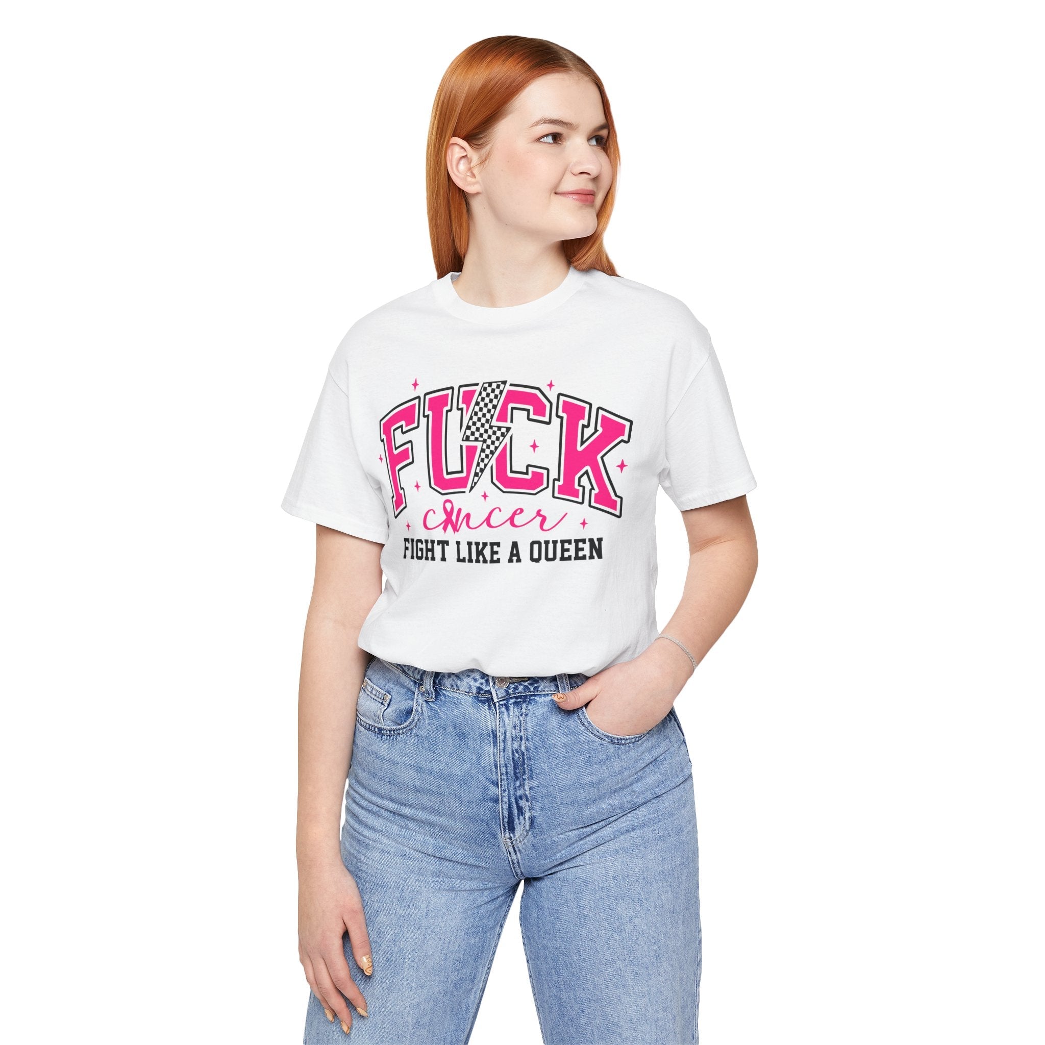 Empowering Cancer Awareness Tee, Fight Like a Queen Shirt, Inspirational Unisex T-Shirt, Bold Statement Top, Supportive Gift for Fighters