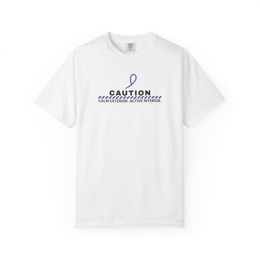Caution: Calm Exterior. Active Interior. – Epilepsy Awareness T-Shirt