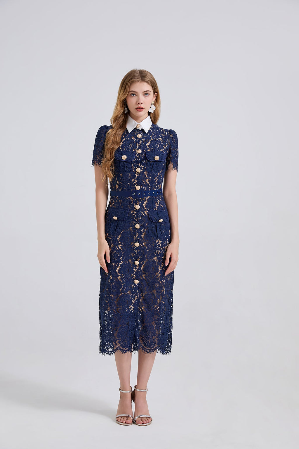 Women Lace Pocket Summer Sexy Dress