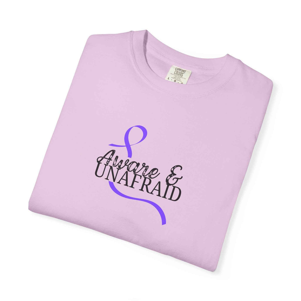 Aware & Unafraid T-Shirt – Epilepsy Awareness Purple Tee