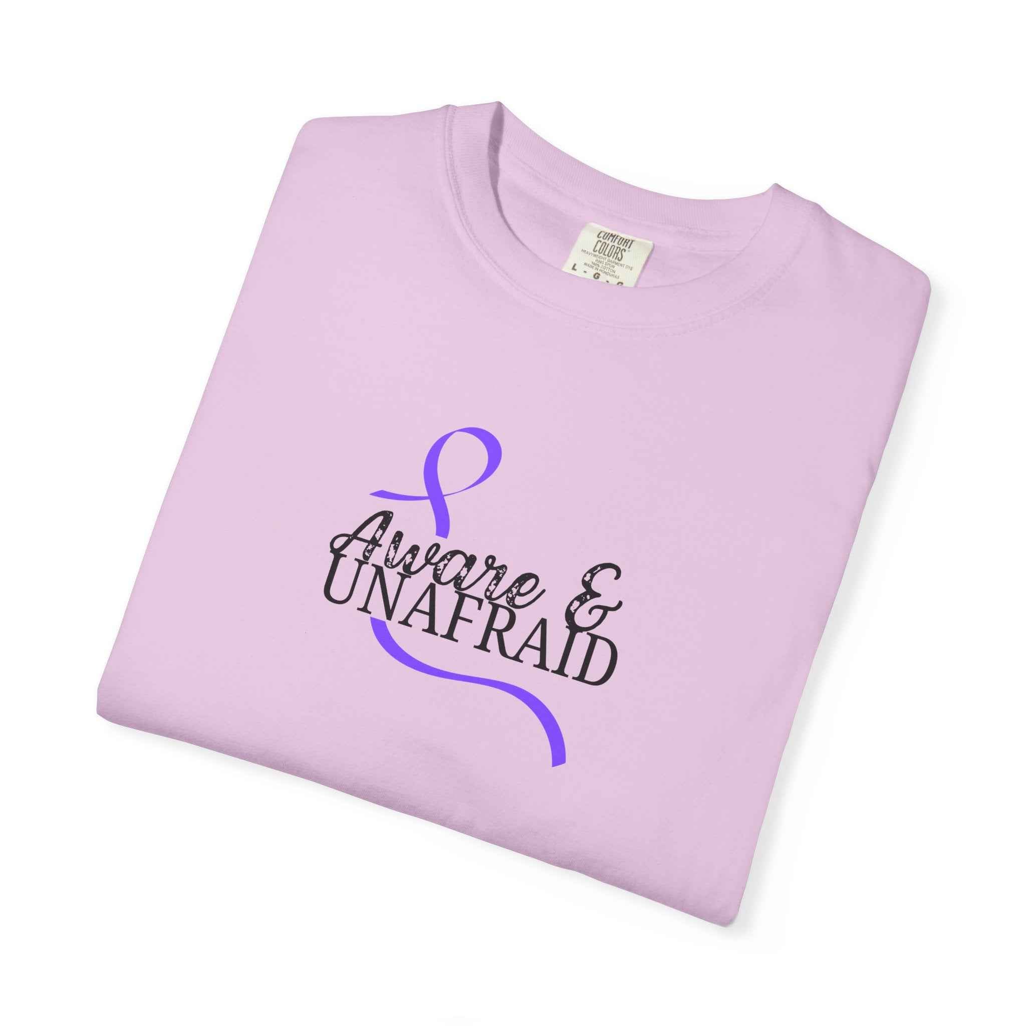 Aware & Unafraid T-Shirt – Epilepsy Awareness Purple Tee