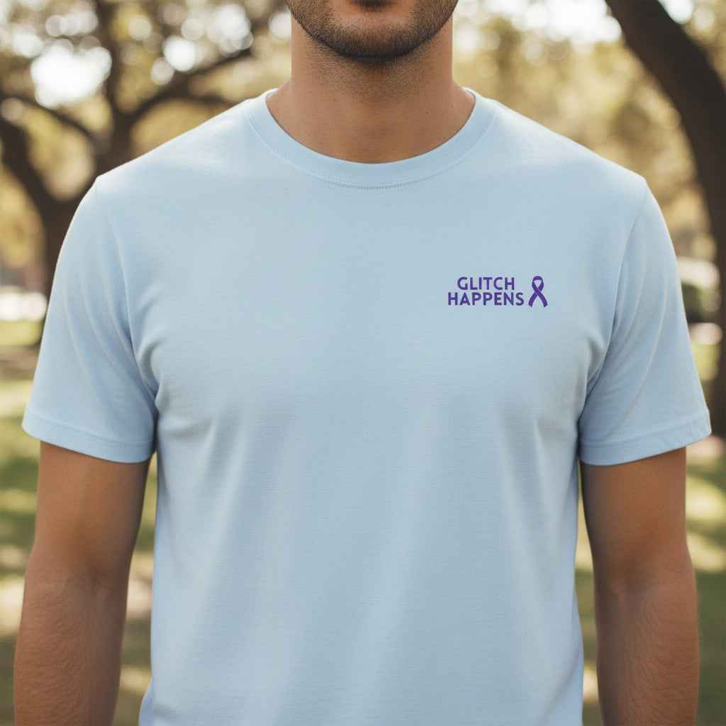 Glitch Happens Tee – Minimalist Seizure First Aid Shirt