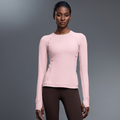 Round Neck Exercise T shirt Women Stretch Tight Long Sleeve Yoga Wear Running Training Workout Clothes Top Autumn