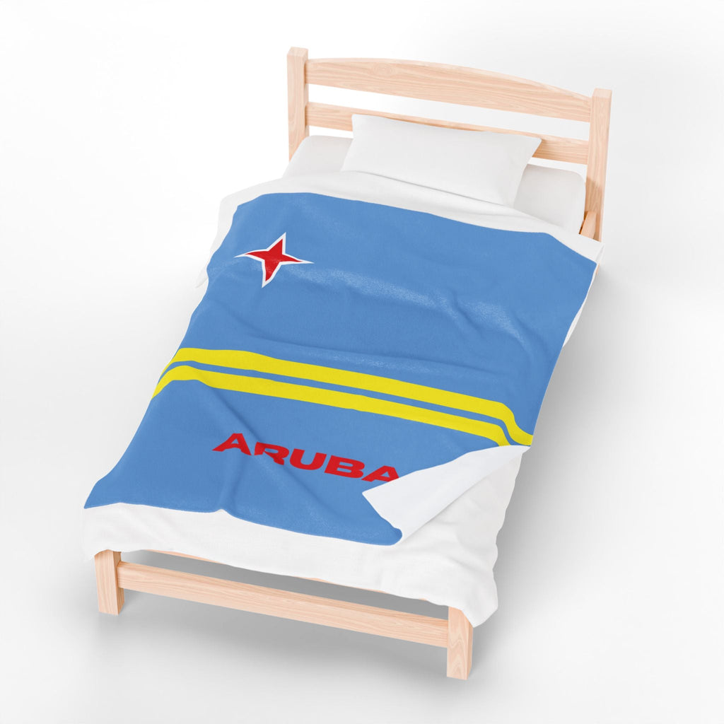 Aruba Flag Velveteen Plush Blanket