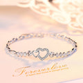 Heart-shaped Korean Style Buckle Full Diamond Bracelets