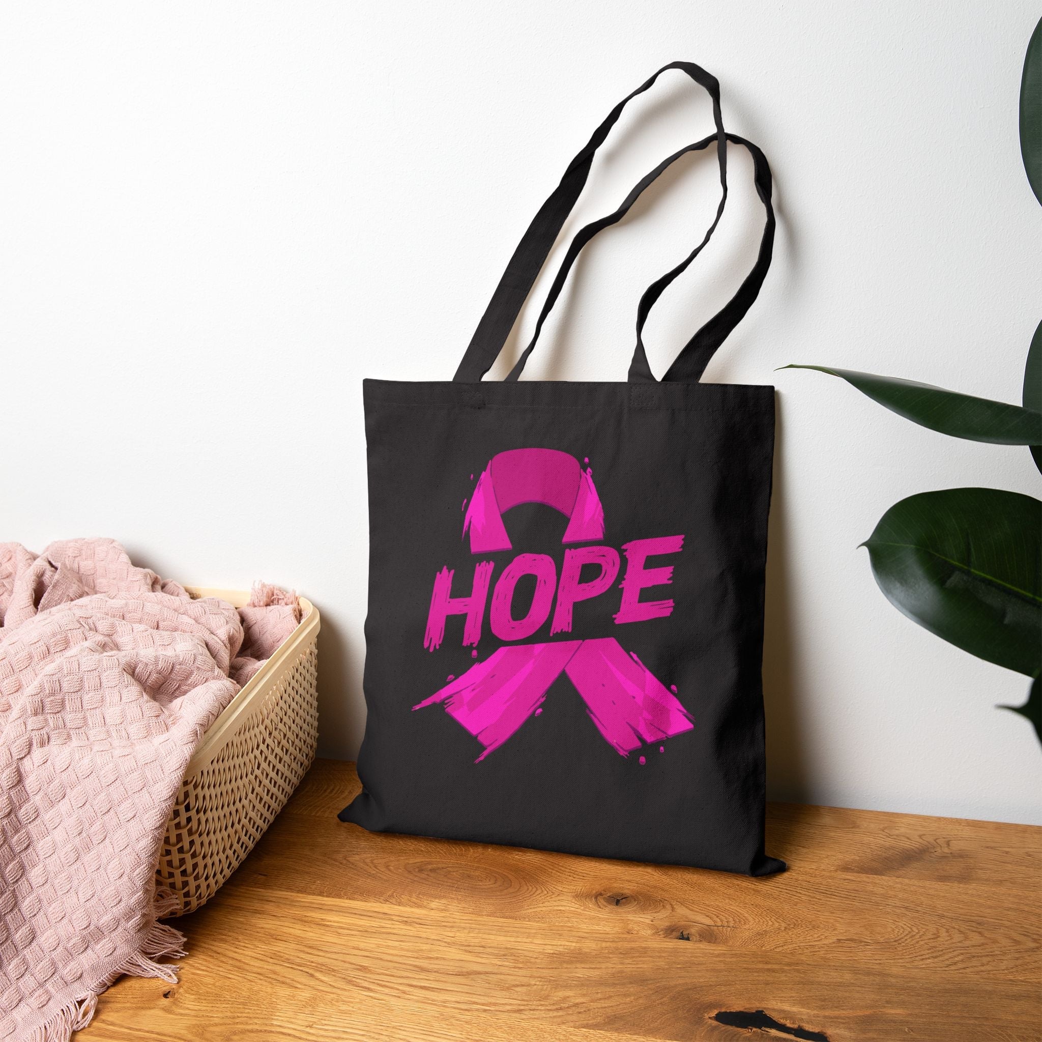 Breast Cancer Awareness Tote Bag | Eco-Friendly Cotton Bag for Hope, Support Gift, Grocery Shopping, Reusable Bag, Awareness Month
