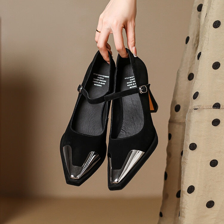 Retro Square Toe Mary Jane Heels