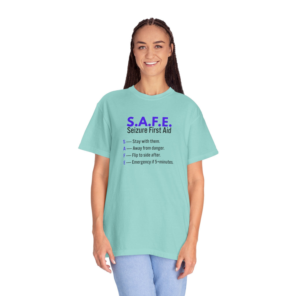 S.A.F.E. Seizure First Aid T-Shirt – Epilepsy Awareness Education Tee