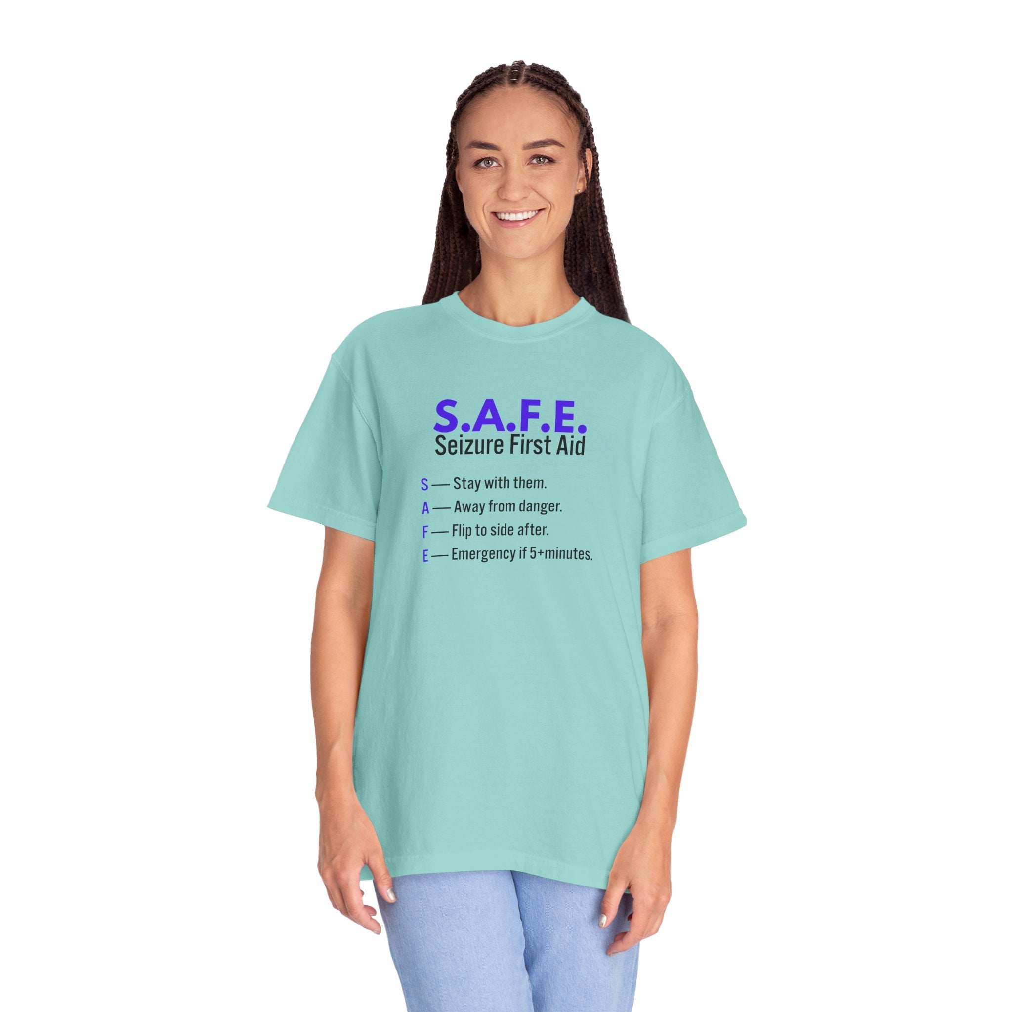 S.A.F.E. Seizure First Aid T-Shirt – Epilepsy Awareness Education Tee