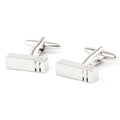 Men's Rectangular Glossy Metal Cufflinks