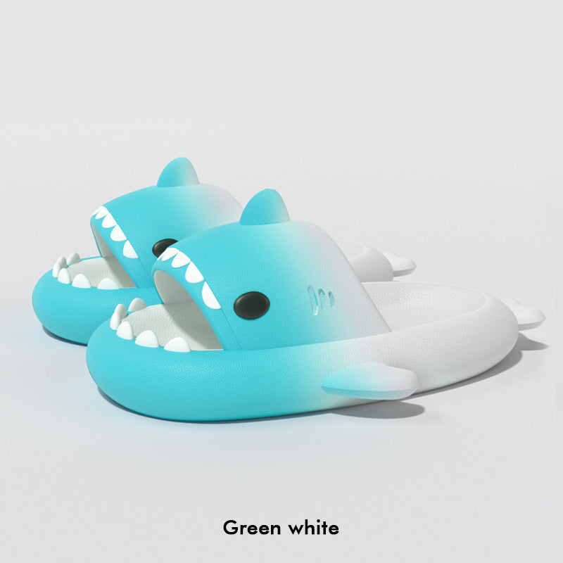 Men's Gradient Shark Slippers | EVA Non-Slip Cartoon Home Bathroom Slides
