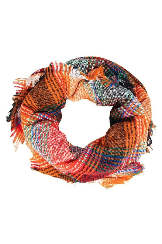 Plaid Pattern Infinity Scarf