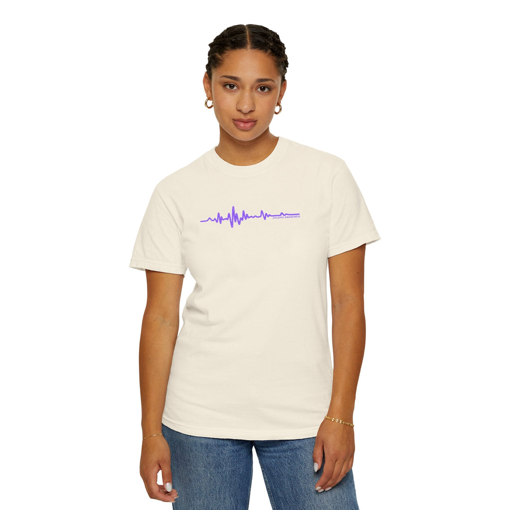 Minimalist Epilepsy Awareness EEG Wave Unisex T-Shirt – Purple Line Design