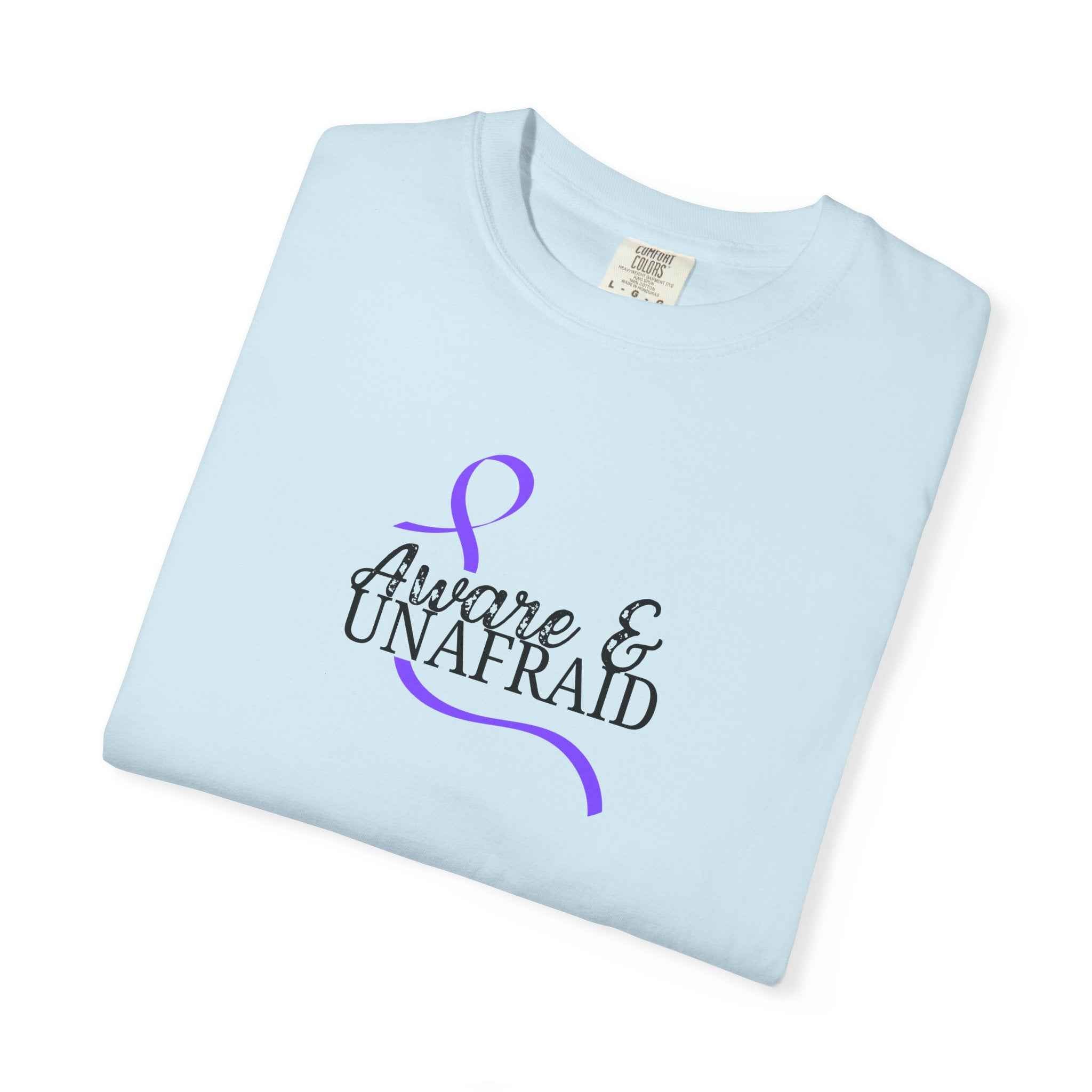 Aware & Unafraid T-Shirt – Epilepsy Awareness Purple Tee