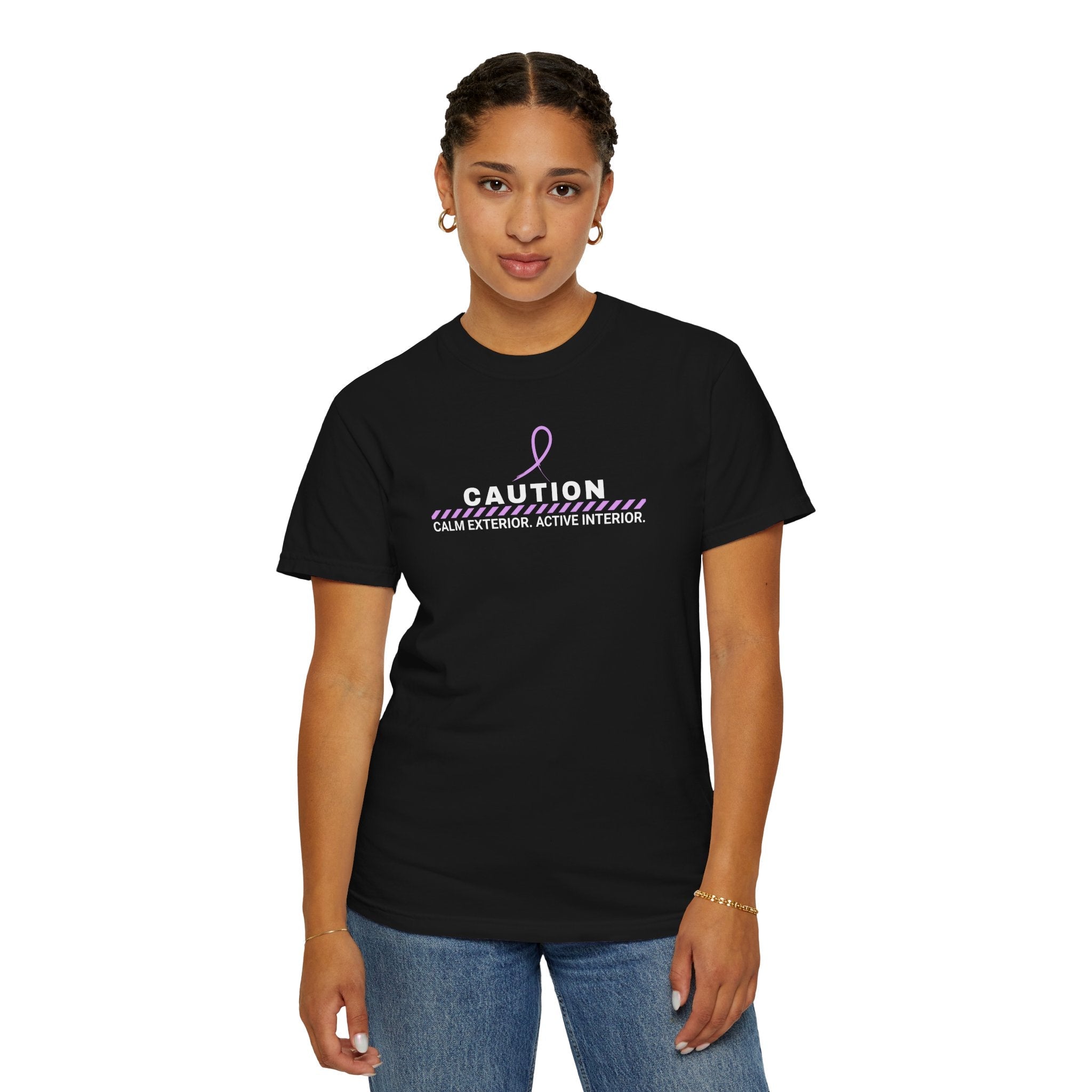Caution: Calm Exterior. Active Interior. – Epilepsy Awareness T-Shirt