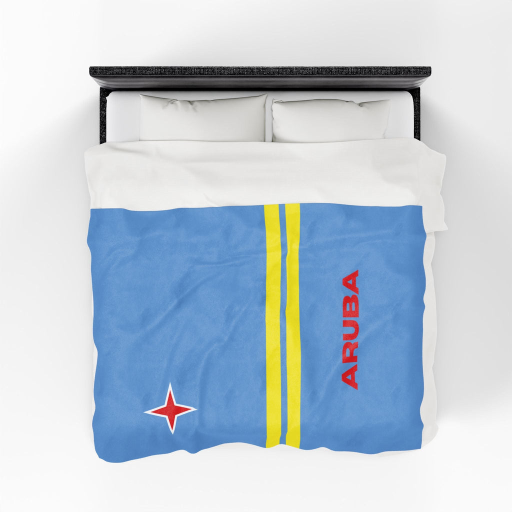 Aruba Flag Velveteen Plush Blanket