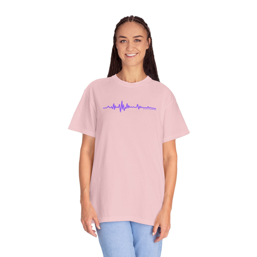 Minimalist Epilepsy Awareness EEG Wave Unisex T-Shirt – Purple Line Design