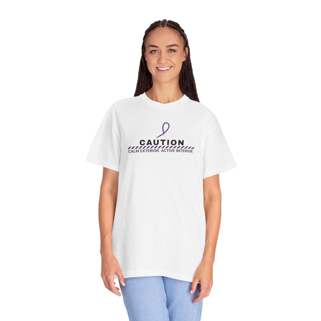 Caution: Calm Exterior. Active Interior. – Epilepsy Awareness T-Shirt