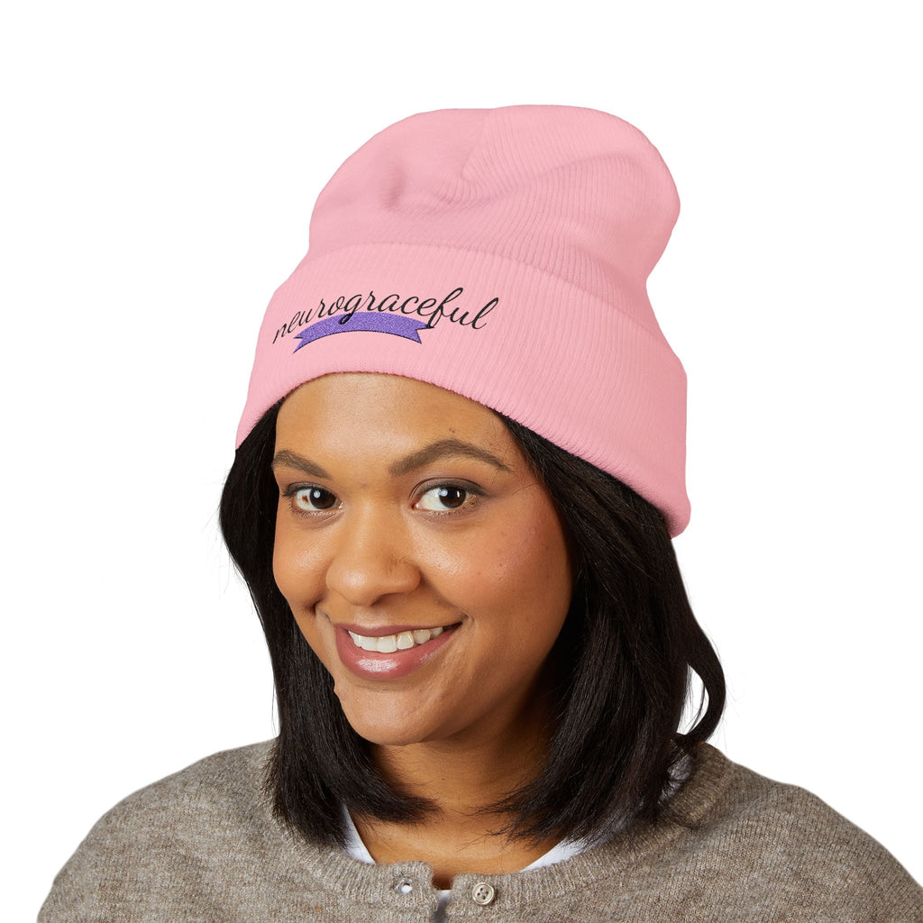 Neurograceful Embroidered Beanie – Epilepsy Awareness Knit Hat