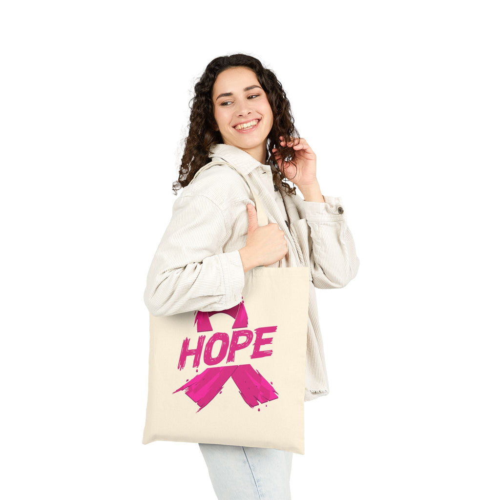 Breast Cancer Awareness Tote Bag | Eco-Friendly Cotton Bag for Hope, Support Gift, Grocery Shopping, Reusable Bag, Awareness Month