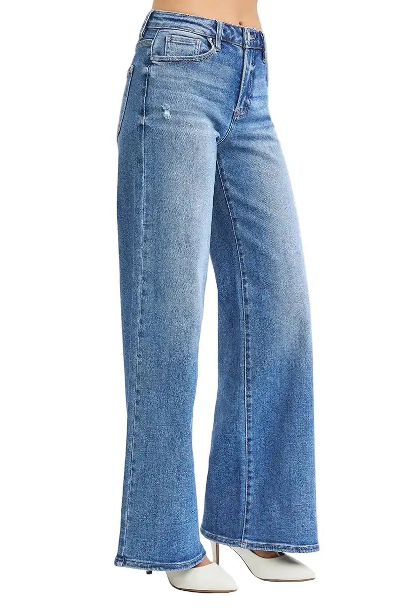 RISEN Full Size High Rise Wide Leg Jeans Plus Size